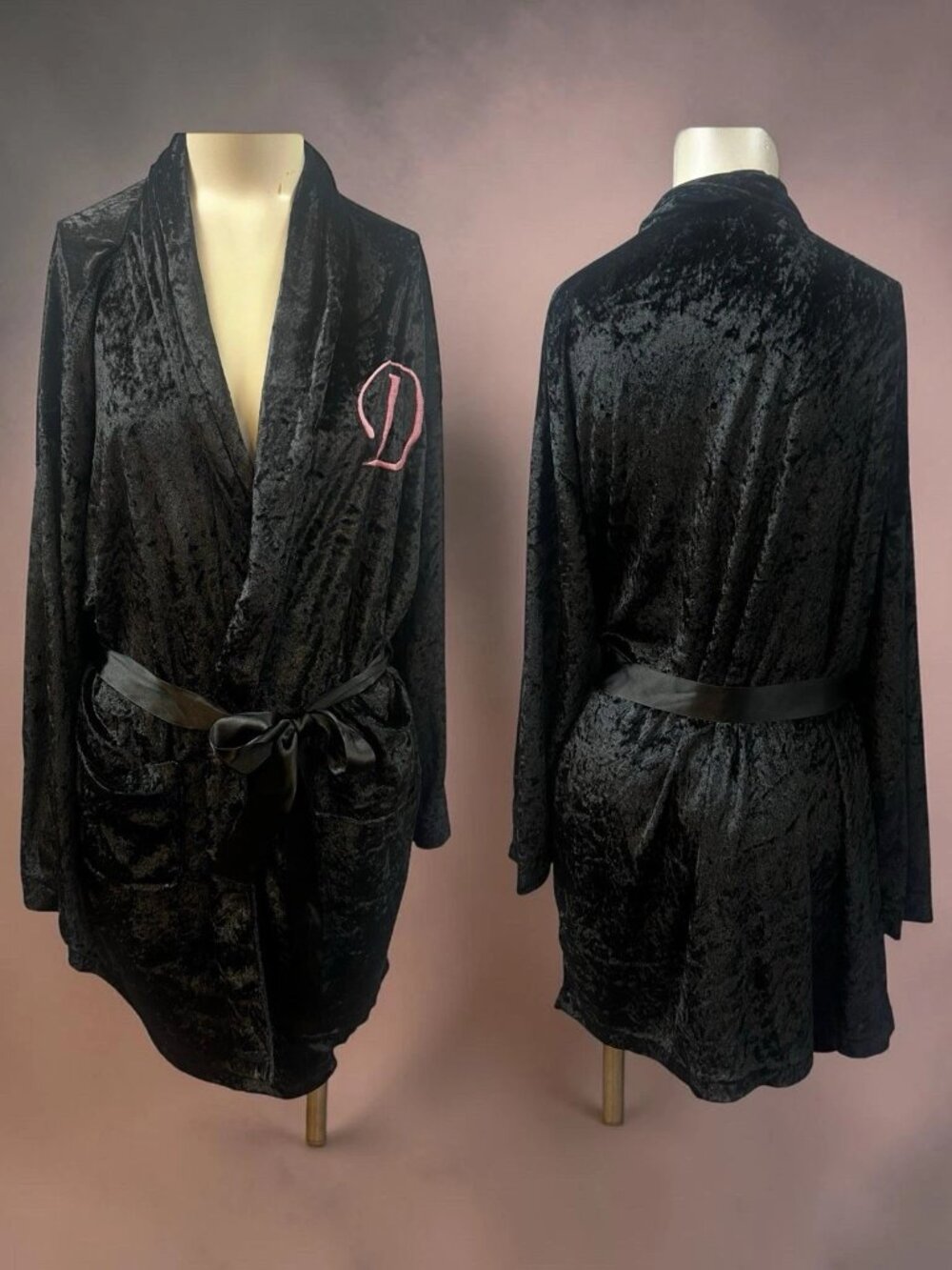 Expression Lingerie, Women's, Unisex Robe, Black, One Size, Long Sleeve!